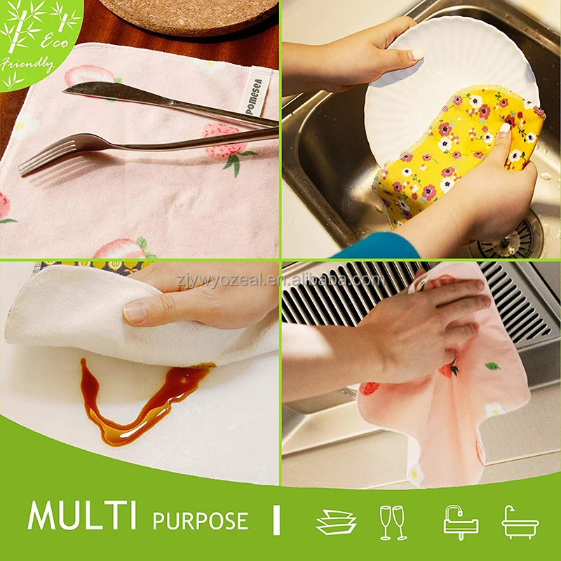 Kitchen Cleaning Product Paperless Towel Bamboo Organic Unpaper Towels