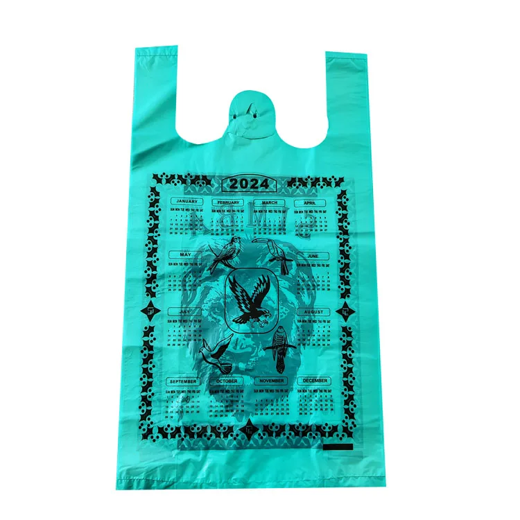 HDPE Green Yellow Blue Red T-shirt Plastic Bag Food Packaging Vest Carrier Plastic Bags T-shirt Shopping Bag