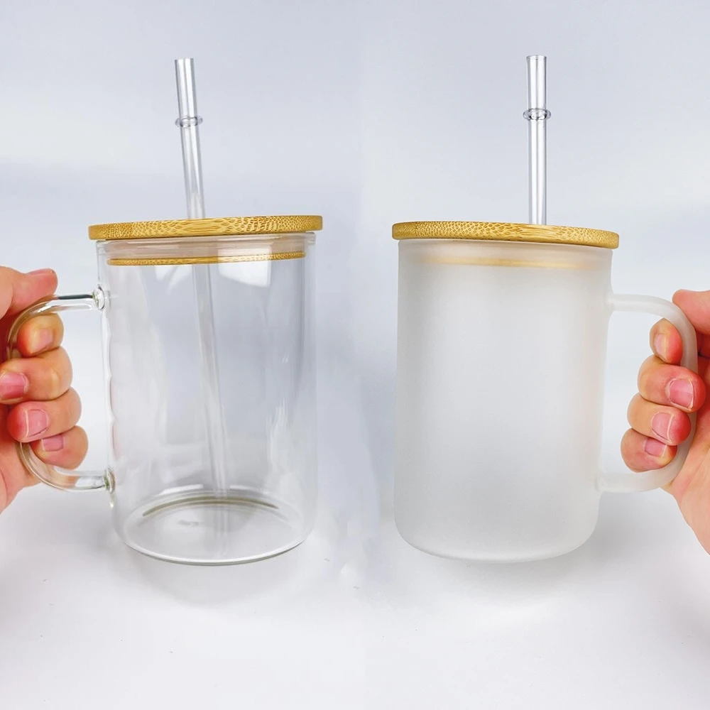 Bamboo Lid 17oz Glass Mug - Perfect for Travel & Drinks