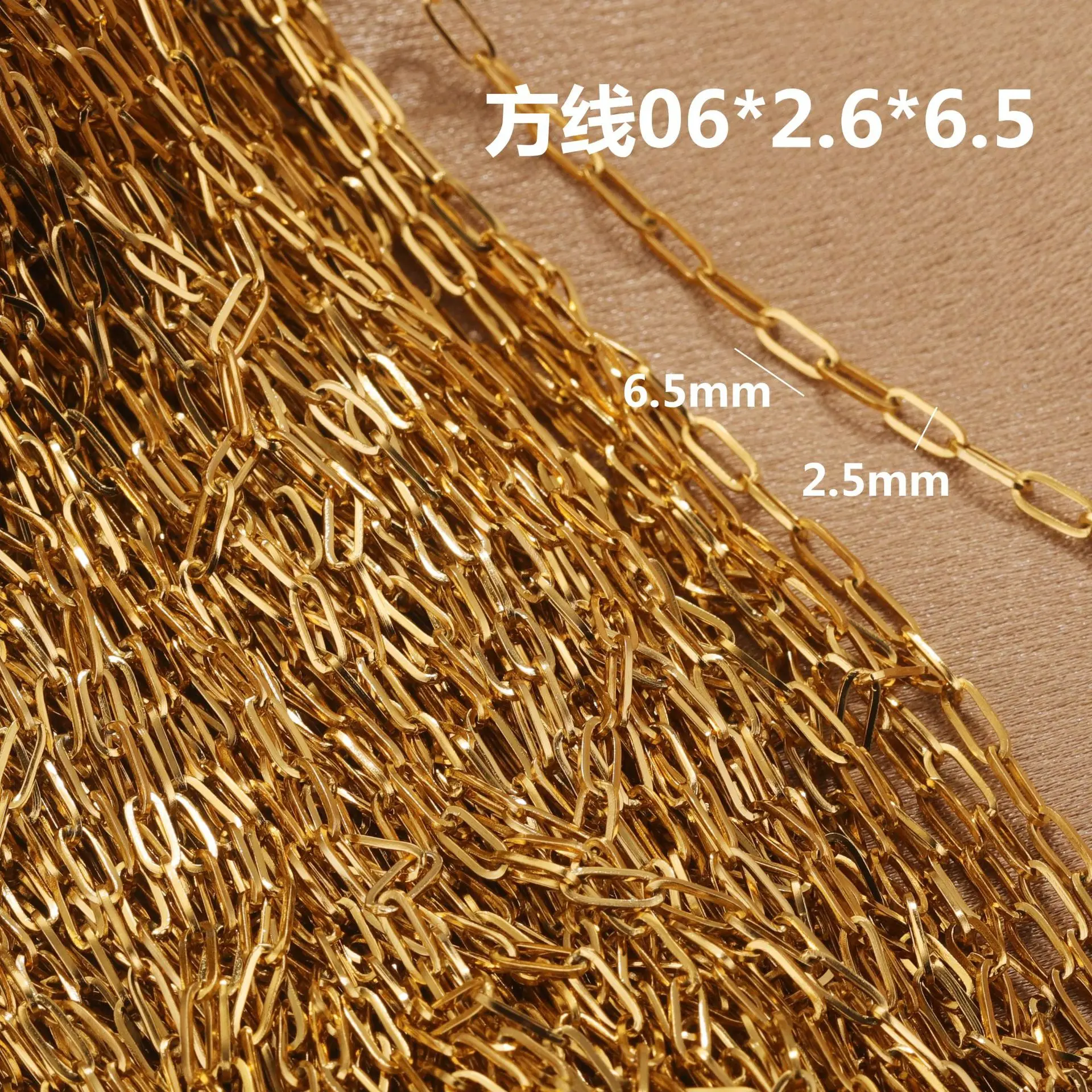 Long Link 18K Gold Panties Chain Choker 2mm 3mm Paper Clip Rope Chain ...