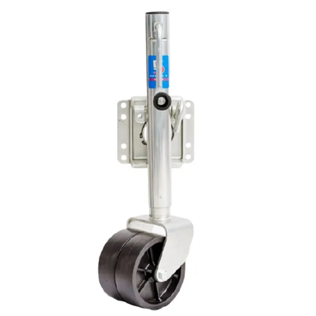 Kojem Jack Stand For 2-Inch Square Tube Trailer Jacks - Steel, Zinc-Plated, Drop Leg Support