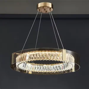 Zeal Lighting Creative Led Chandelier Acrylic Modern Circle Round Glass Crystal Parts for Chandelier