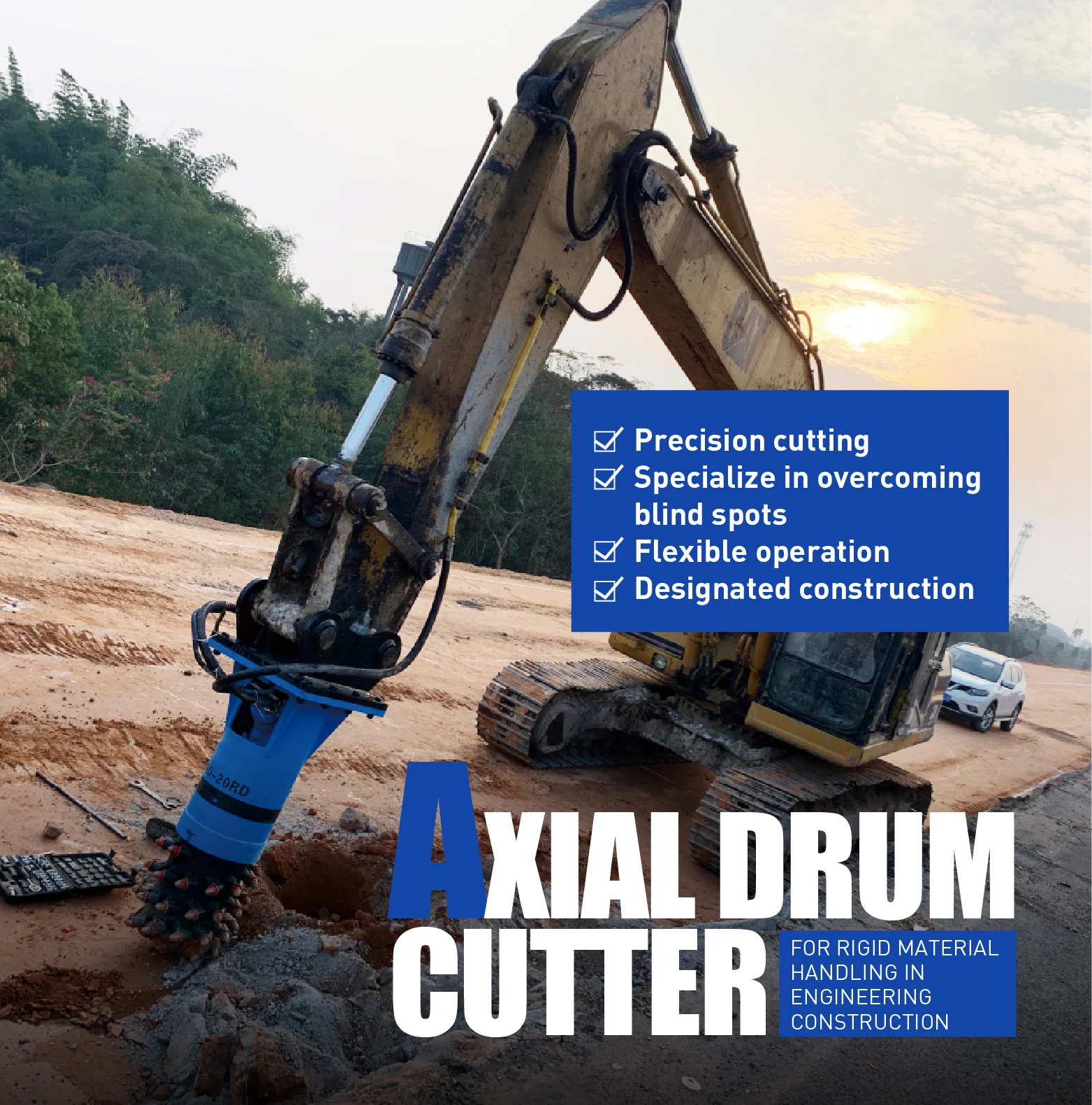 YD-10RD Customized Shatter-Proof Metal Frame Easy Installation Tunneling Excavator Drum Cutter Attachment for Loader Attachments factory