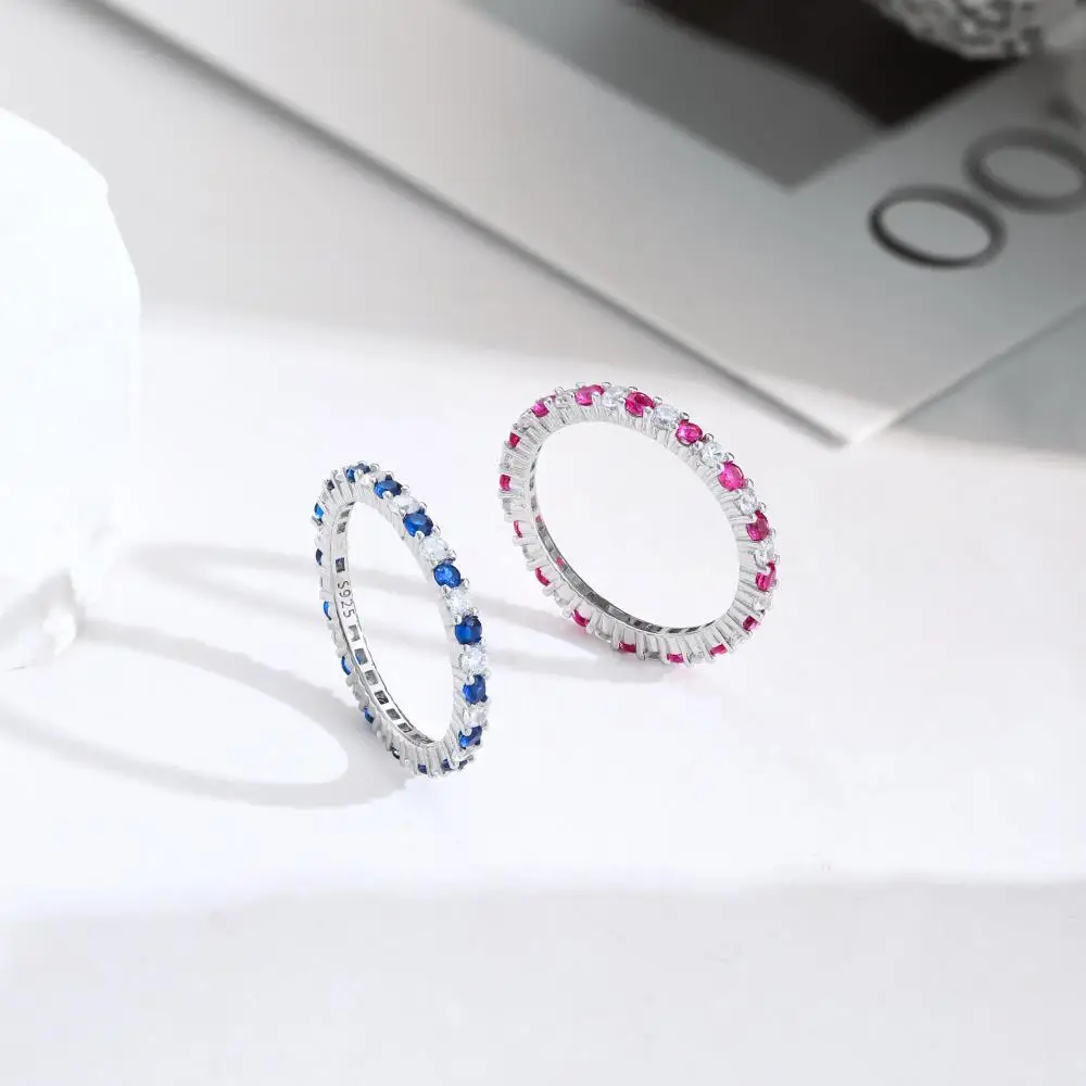 KAKODIY Short Gemstone Ring Girls Engagement Ring 925 Sterling Silver Women's Wedding Ring detail 1