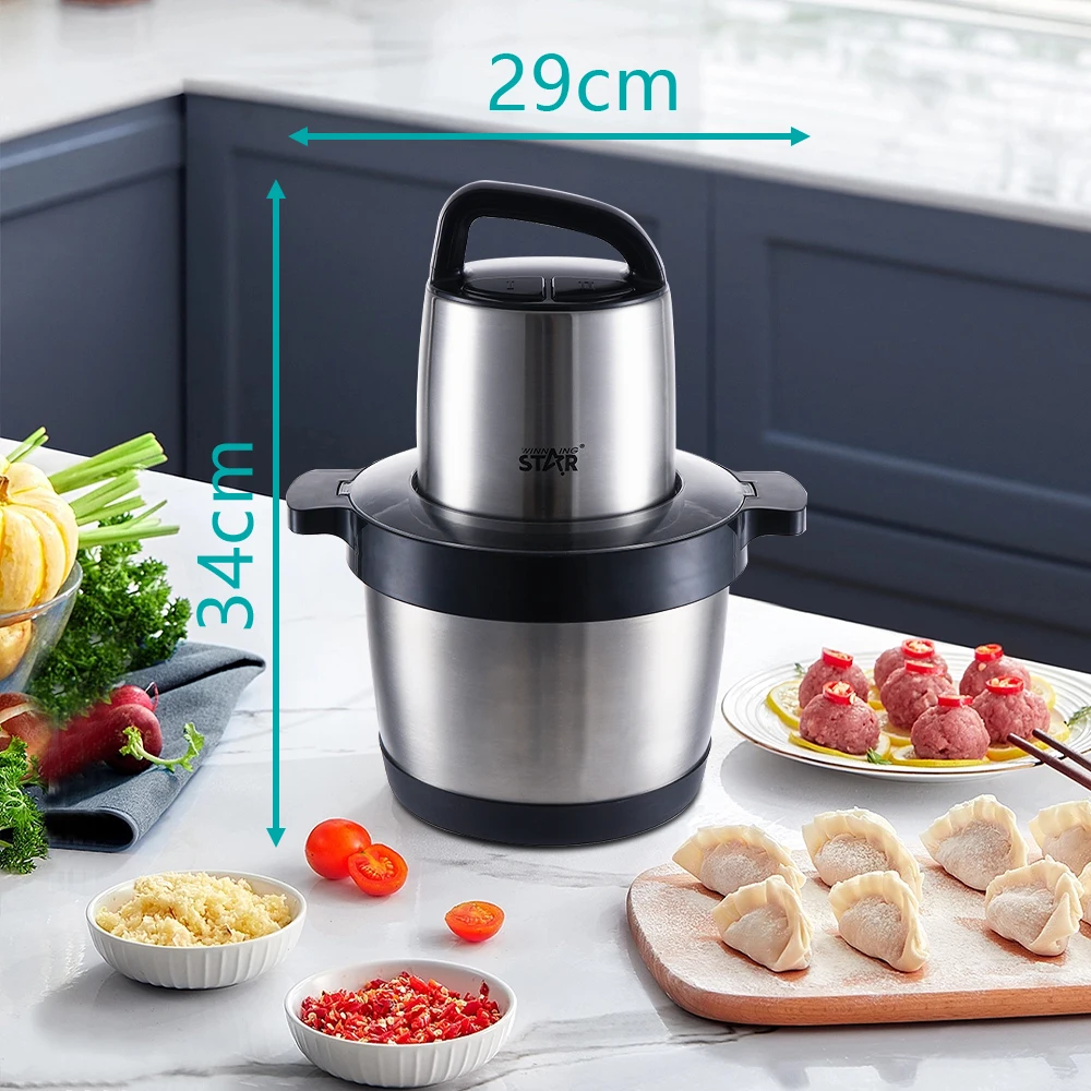 Hot Sale Multifunctional Food Meat Chopper, 6L Stainless Steel Food Processor - Meat Grinder For Efficiently Minced Vegetables, Fruits, And Nuts image