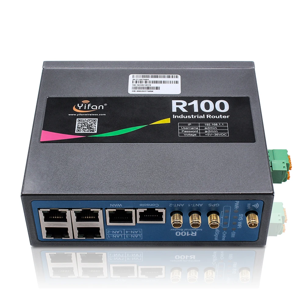 Support Modbus TCP RTU VPN R100 3G 4G Wireless LTE Router Industrial with IO Ports