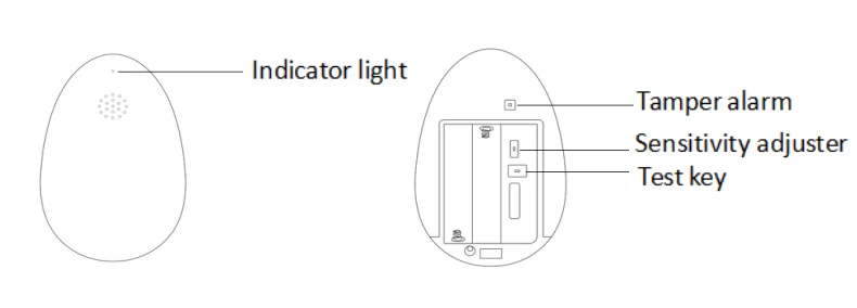 Home Security Alarm System RF 433MHz Wireless Sensor Glass Break Shock Vibration Detector