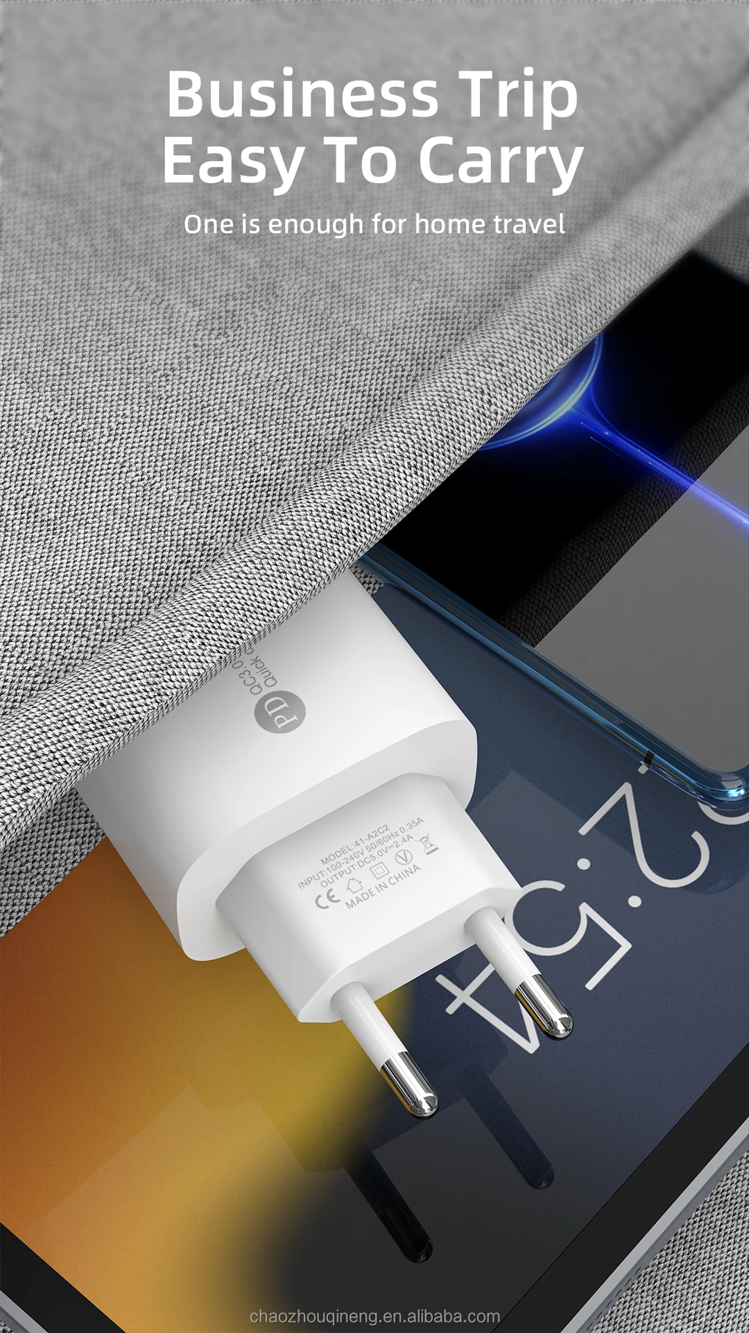 Portable Bulk Usb Phone Charger 5V2A Dual-port Fast Charger Adapter Plug 2in1 Mini PD Charger for Phones Wall Charger Type c OEM Hdf7fce4a05124fb5ae684358466ec86eh