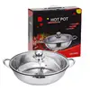 Premium glass-lid hot pot with two separate compartments