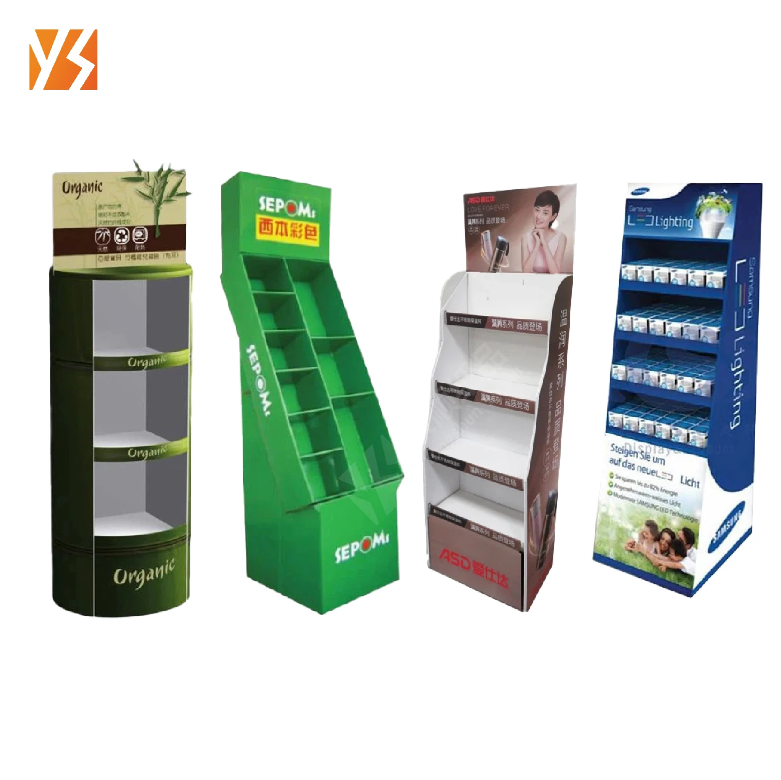 Modern Cardboard for POP Floor Display Stand Supermarket Corrugated Paperboard Sanitary Napkin Daily Necessities Display Racks