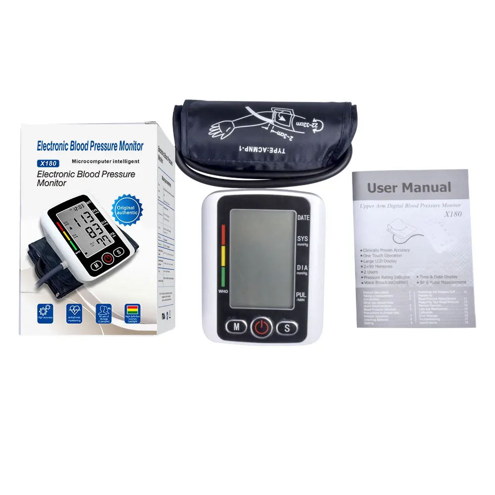 OEM Factory Professional Fully Automatic Tensiometer Digital Upper Arm Blood Pressure Monitor With Broadcast Can OEM Language