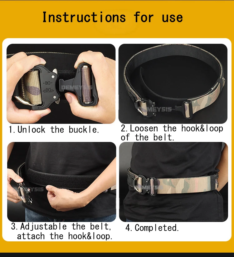 Heavy Duty Tactical Belt Quick Release Outdoor Sports Hunting Training ...