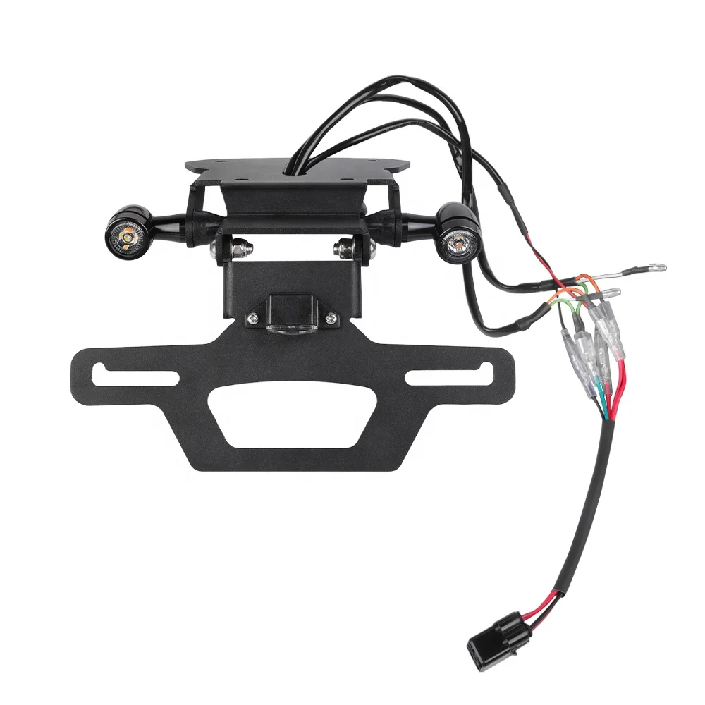 Foldable License Plate Holder with LED Turn Signals for Triumph