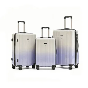 custom logo Cross-border Foreign Trade Luggage Three-piece Set Lightweight Neoprene Trolley case Quiet Combination Lock Suitcase