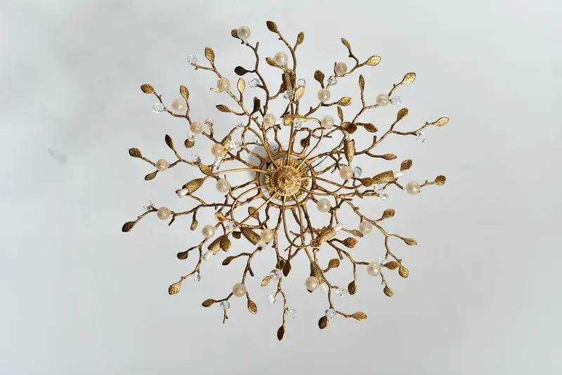 MEEROSEE Golden Copper Chandelier Branch Chandelier Light Modern MD87047