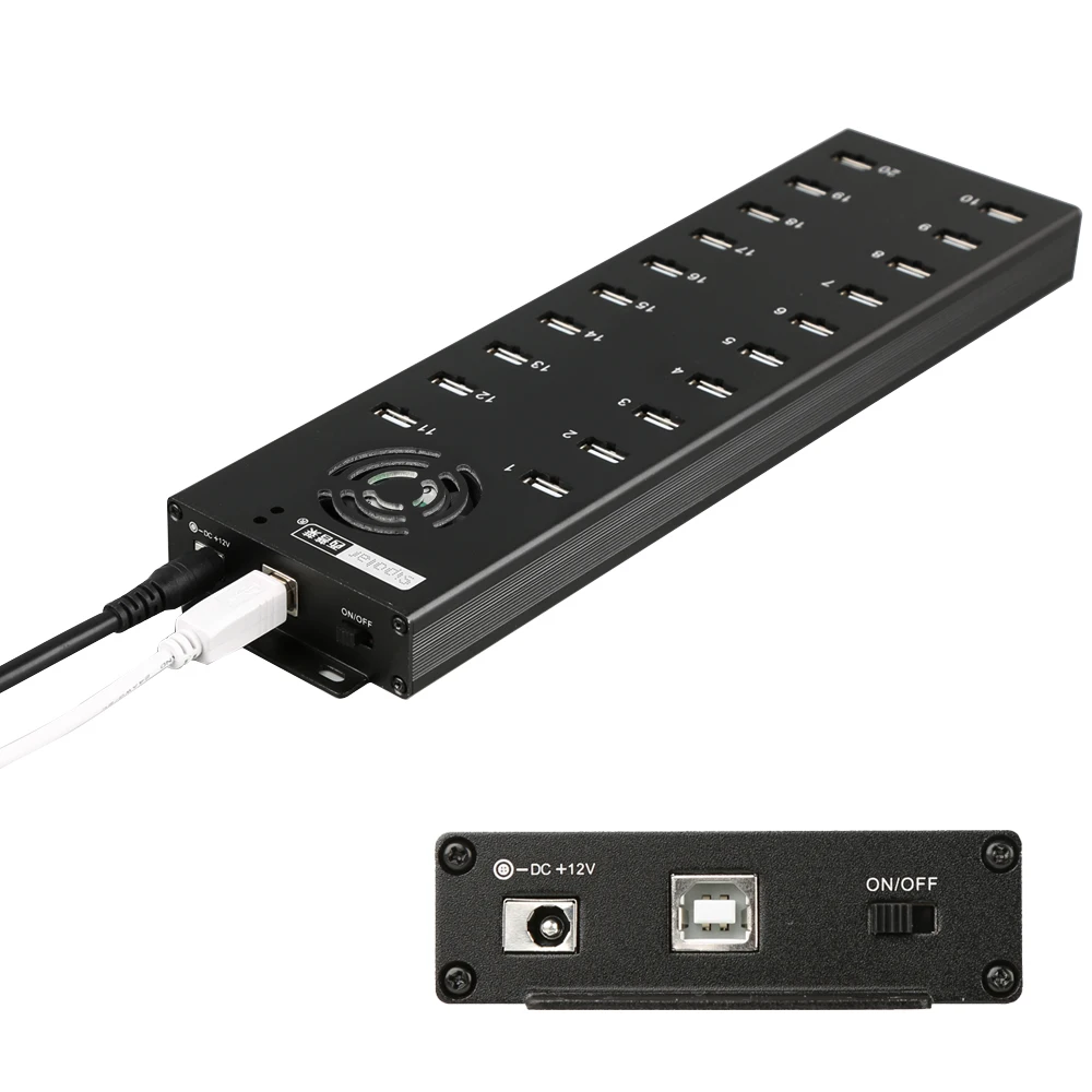 Sipolar 20 Port Usb 2.0 Hub 20 Charger And Syncs Port With 12v 10a