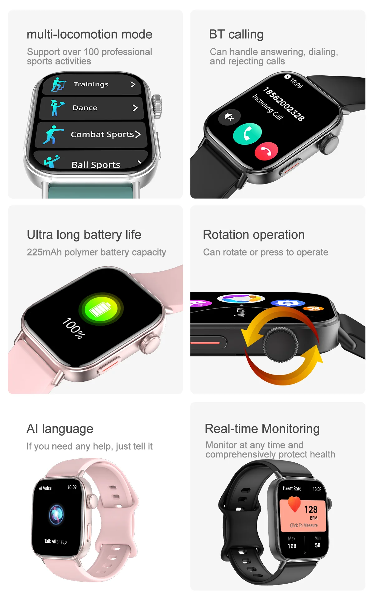  GW11Mini 2026 Smart Watch Blood Oxygen and Heart Rate Monitor Multiple Exercise Patterns Smart Watch for Men and Women