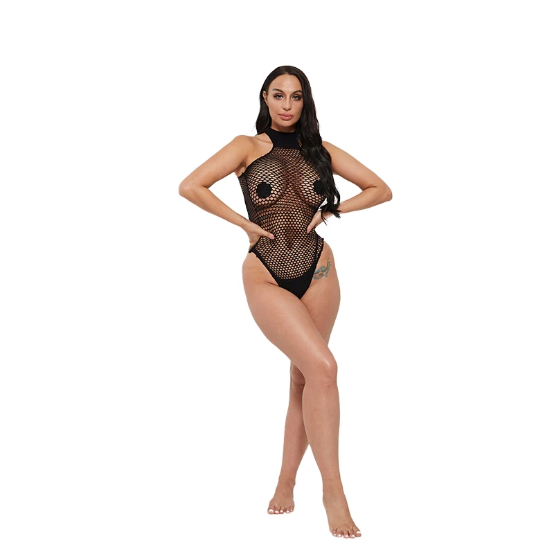 OEM ODM Factory's European Plus Size Tulle Bodysuit Fascinating Lingerie Women