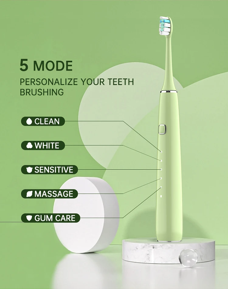 Baolijie BS61Ipx7 Waterproof  Adult Toothbrush Electric USB Rechargeable Smart Whitening Sonic Electric Toothbrush