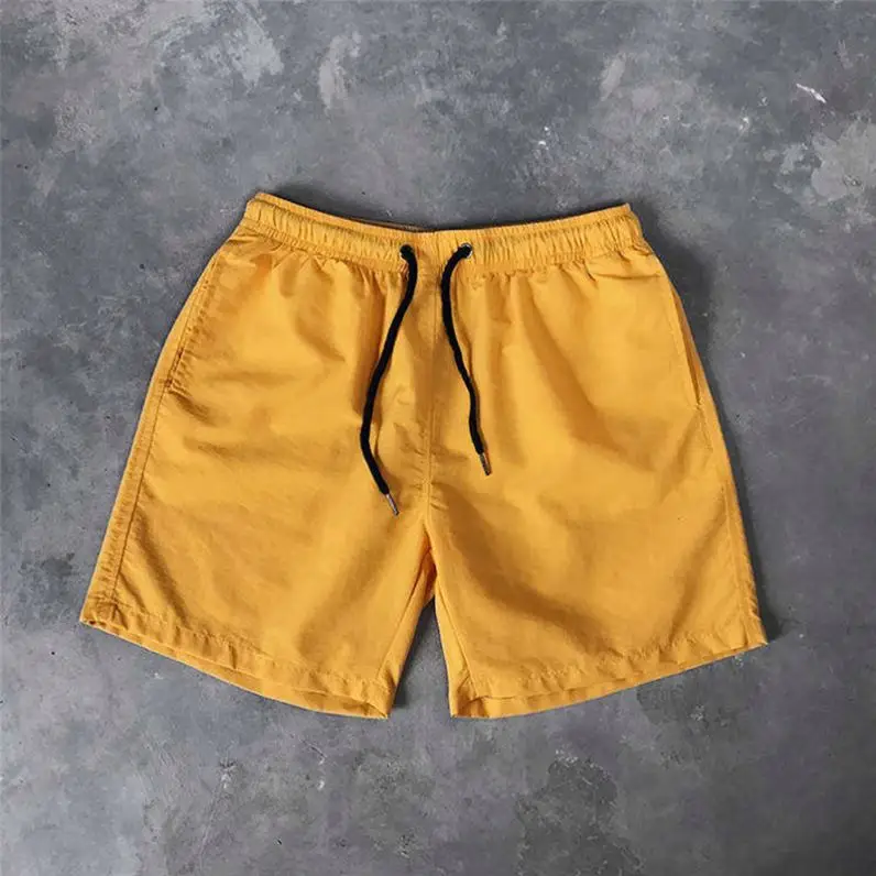 3D custom men printed pants summer pure color beach wear wholesale loose men's swimming shorts with pocket45_voghion.com