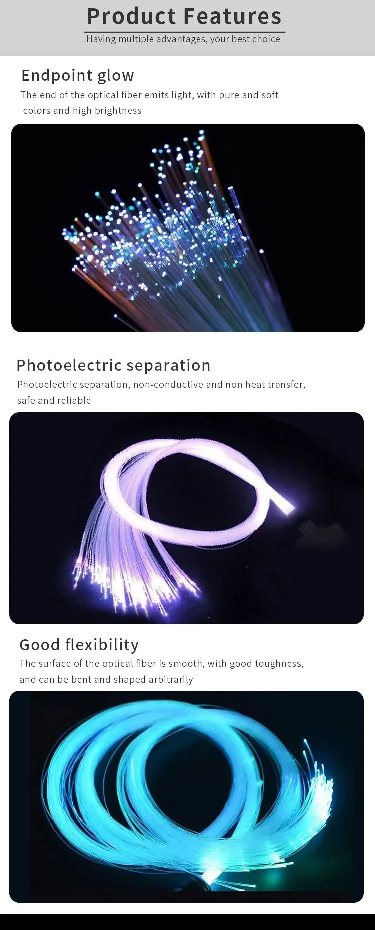 product-1-1 1.5mm*2m*300pcs Plastic Optical Fiber Star Ceiling Fiber Optic