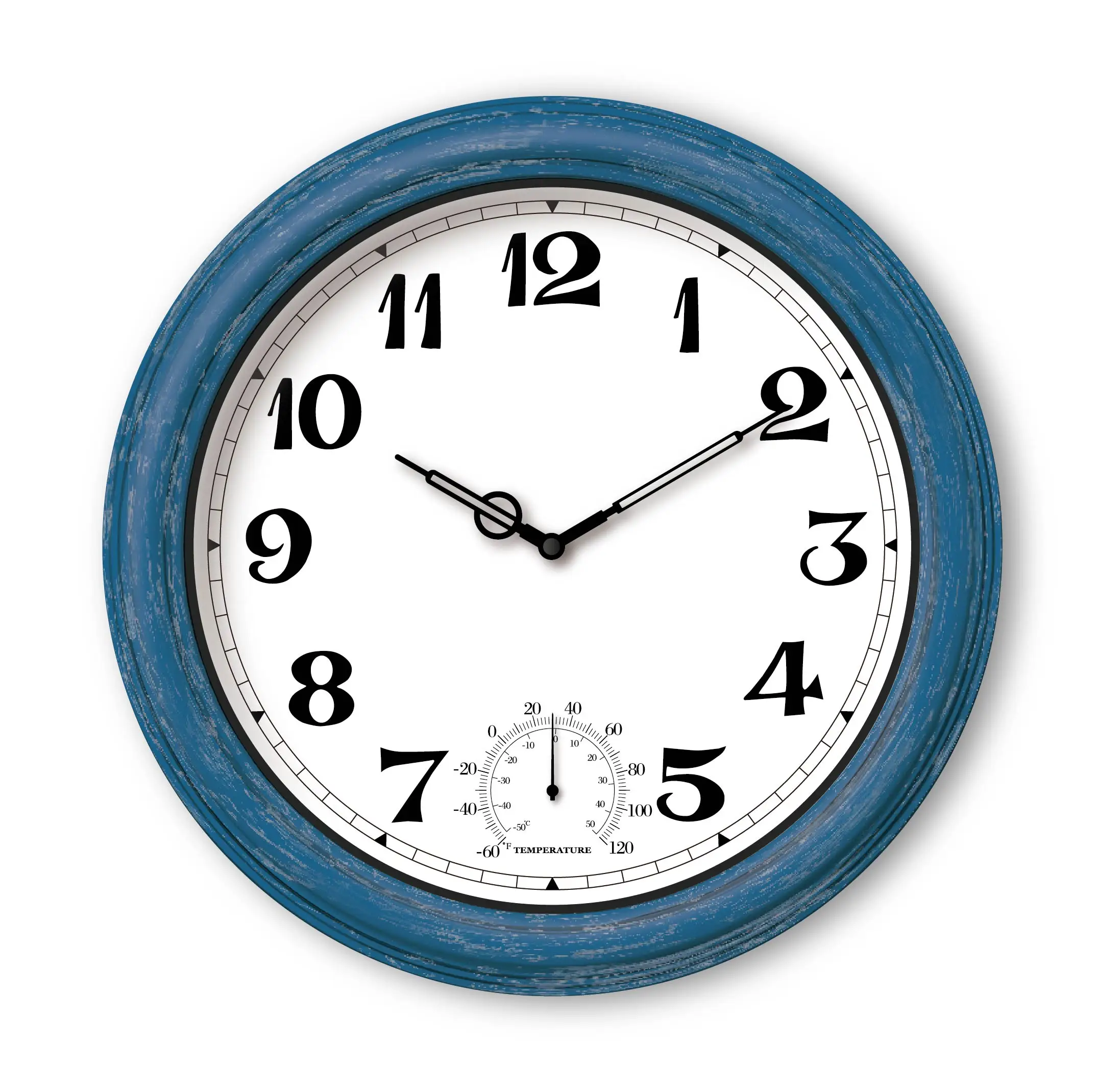 Винтажные круглые бесшумные кварцевые настенные часы в стиле ретро с термометром пластиковые старые наружные водонепроницаемый производитель