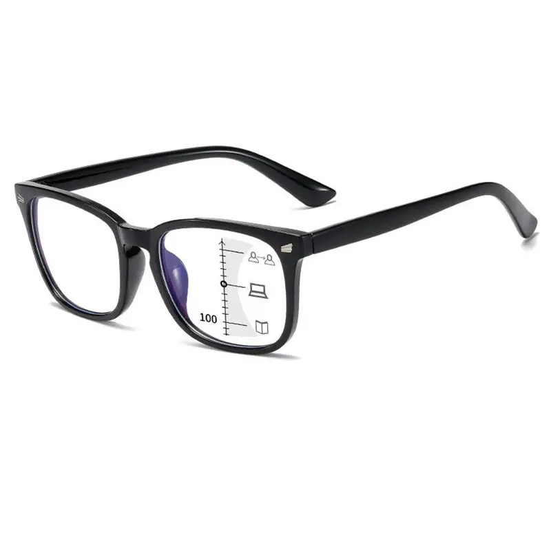 Progressive Multi Focus Anti Blue Light Reading Glasses Intelligent Automatic Zoom Distance Near Bifocal Presbyopic Glasses