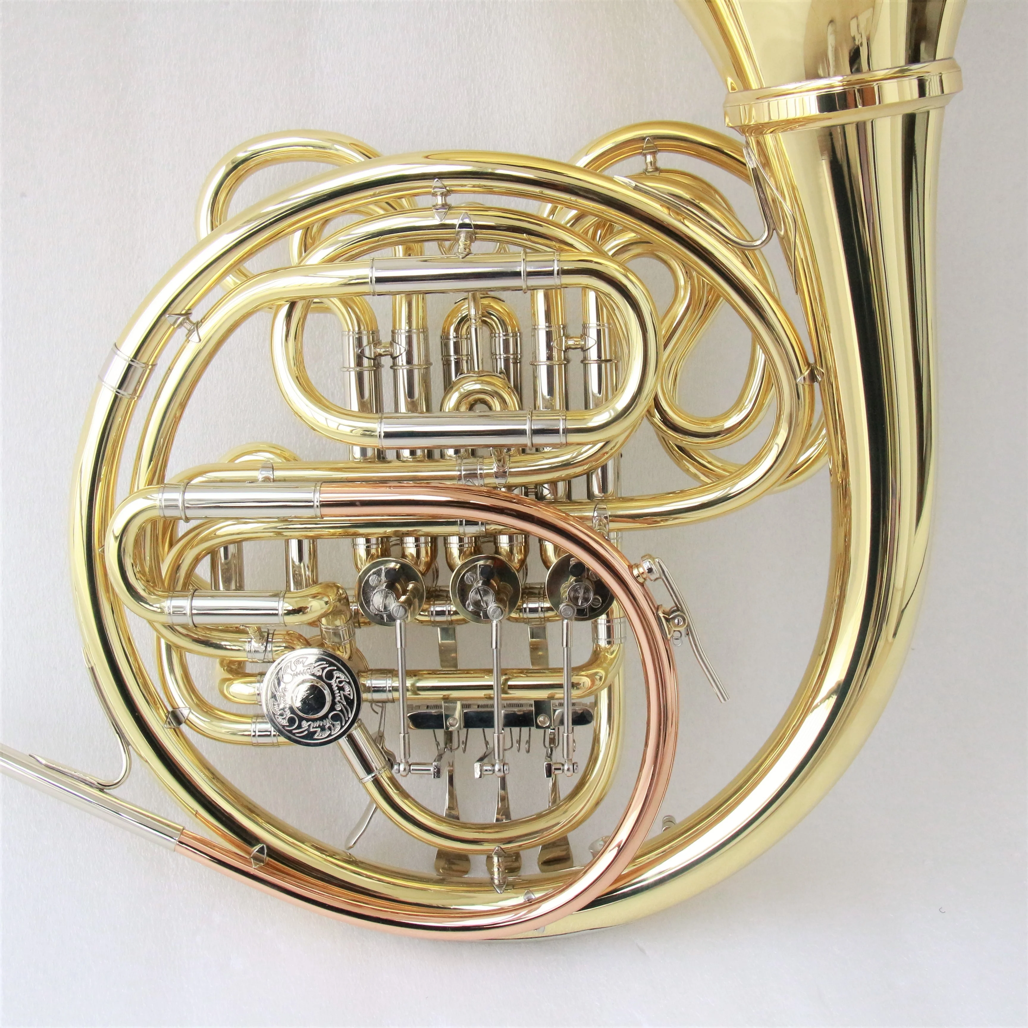 Famous Brand Copy Professional Double French Horn 103 Type Gold Lacquered 4 Key