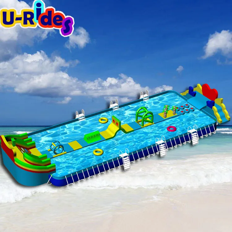 Customized PVC Water Sports Aqua Park Design Floating Island Water Park ...