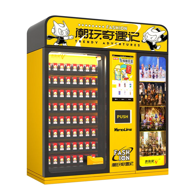 XY elevator labubu lucky gifts kids toys mystery blind box vending machine with touch screen showroom