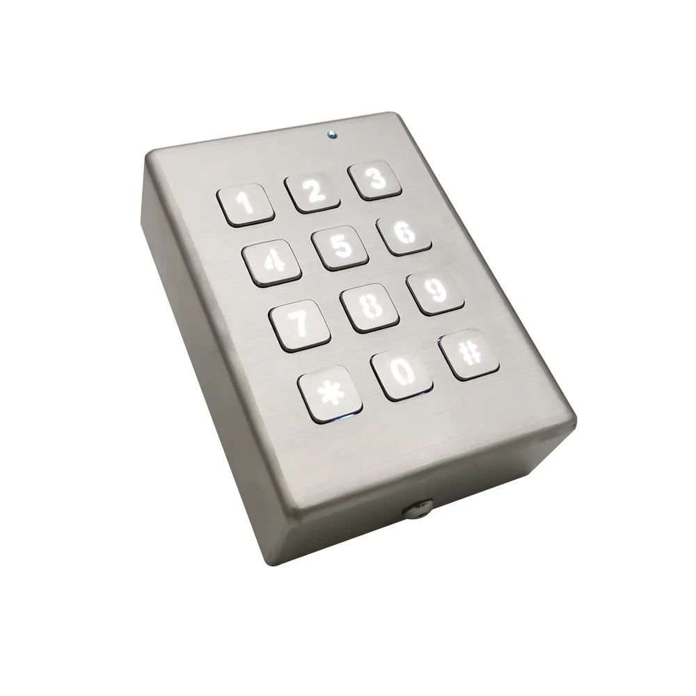 Customized 3x4 LED Backlit Keypad Enclosure Waterproof Matrix Stainless Steel Metal Keyboards & Keypads