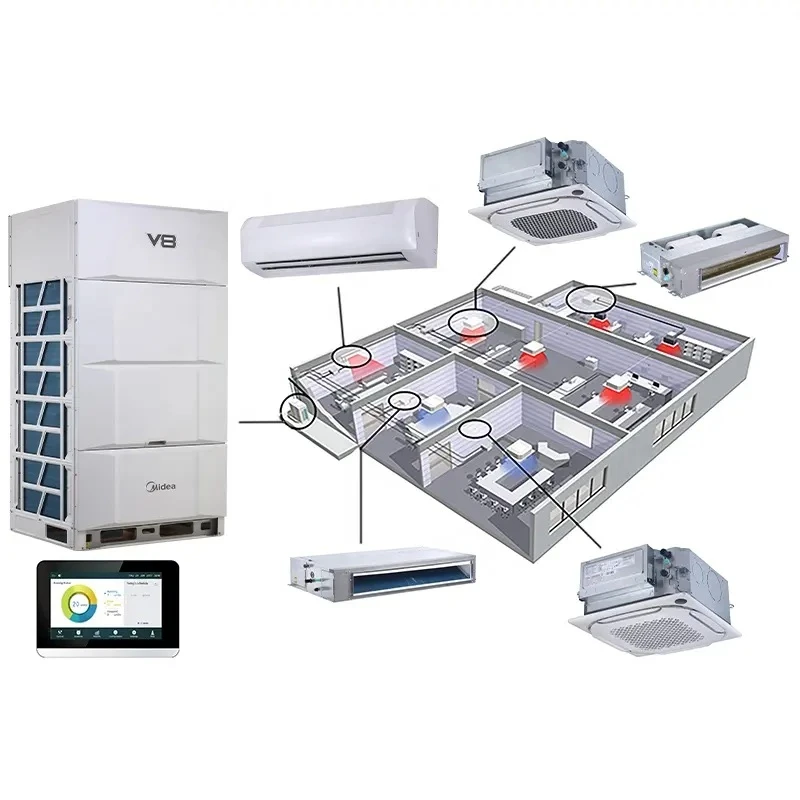Midea V8 Series VRF 8HP Ac Air Conditioner Drive 10pcs Mini Air Conditioning 9000btu Wall Mounted