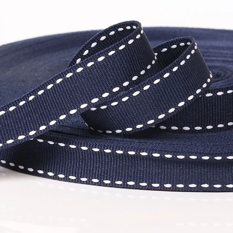 Черная корсажная упаковочная лента с белым стежком Полиэстеровая бордовая черным polkadot1 1/2