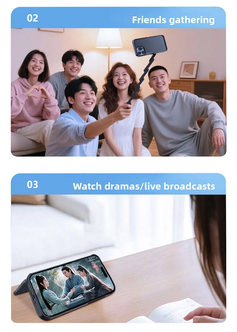 Applicable to iphone 15 Pro Max Phone case Selfie Stick Bluetooth Three-in-one Portable Selfie Stick Mobile Phone Selfie Stick