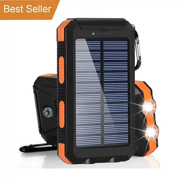 4 in 1 20000mAh Waterproof Solar Power Bank USB Charger 10W Output Power for Smart Phone and Tablet