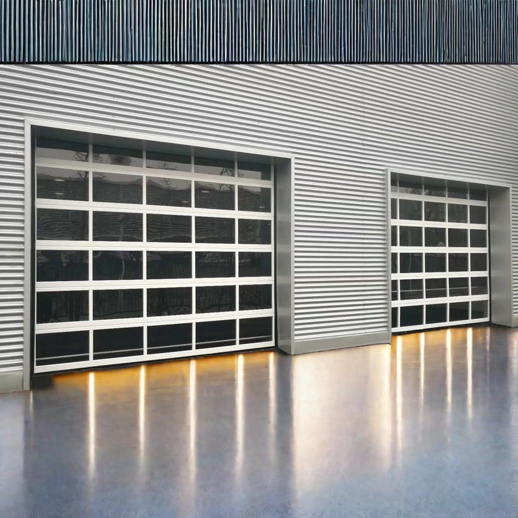 Automatic Control Overhead Stacking glass Garage Door  glass garage door With Sealing Strip details