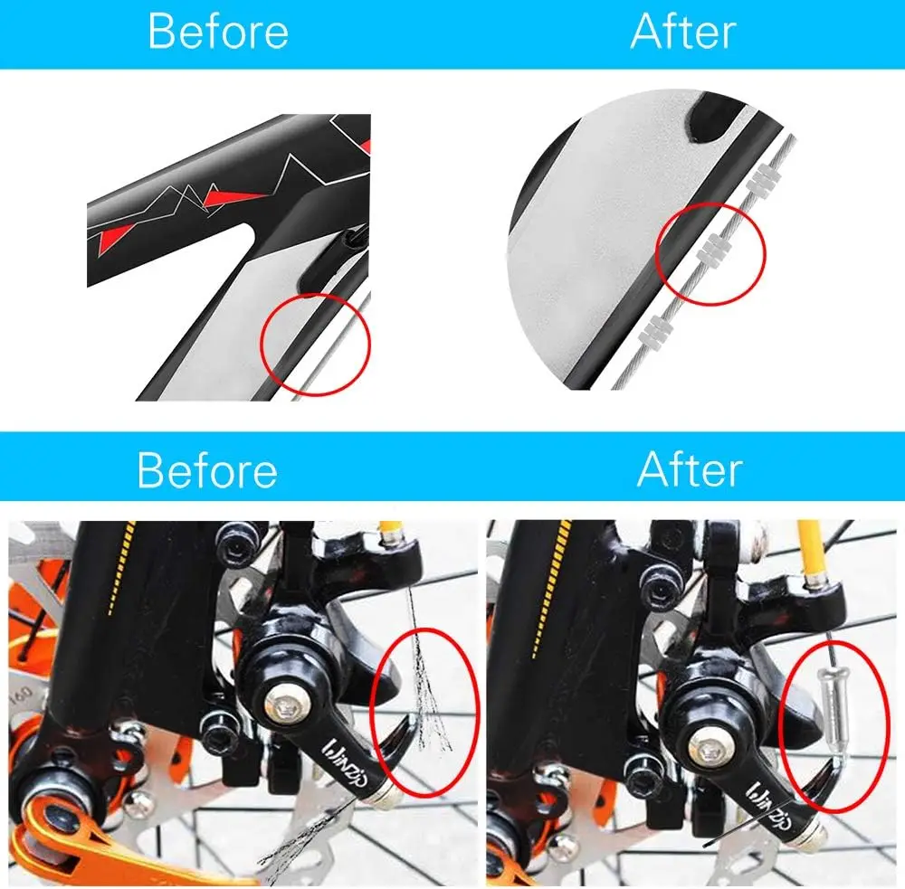 4PCS Bike Brake Cable Shifter Cable, Bicycle Gear Cable Wire for Mountain Bike, Bike Brake Wire Set for Universal Bike_3