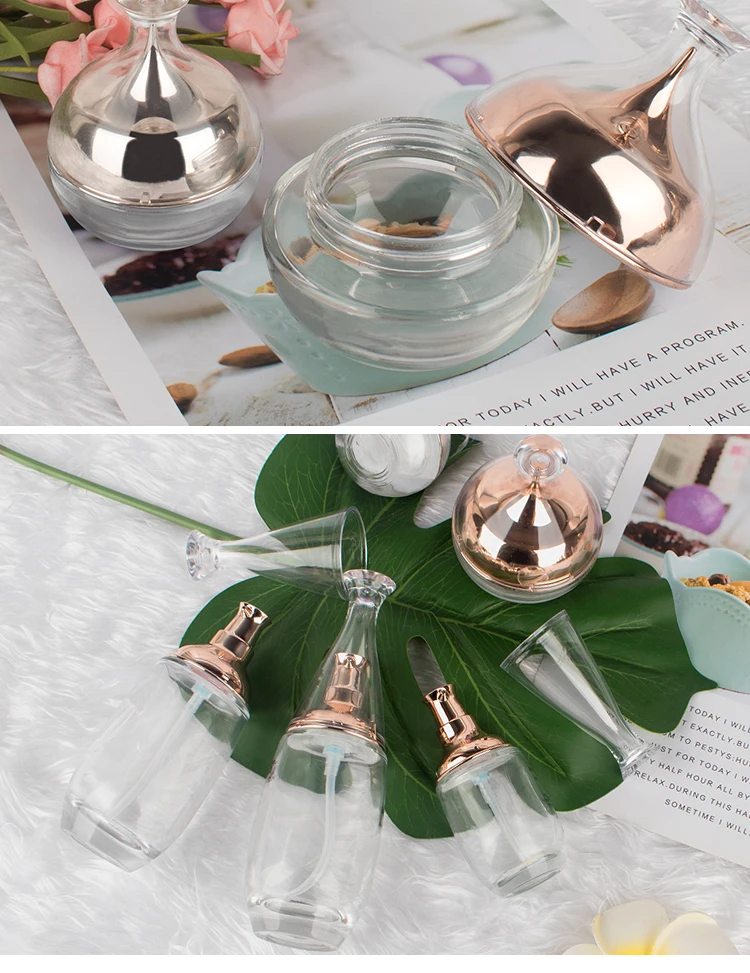 30g 50g 40ml 100ml 120ml empty skin care packaging skincare lotion oil container glass jar cosmetic bottle set factory