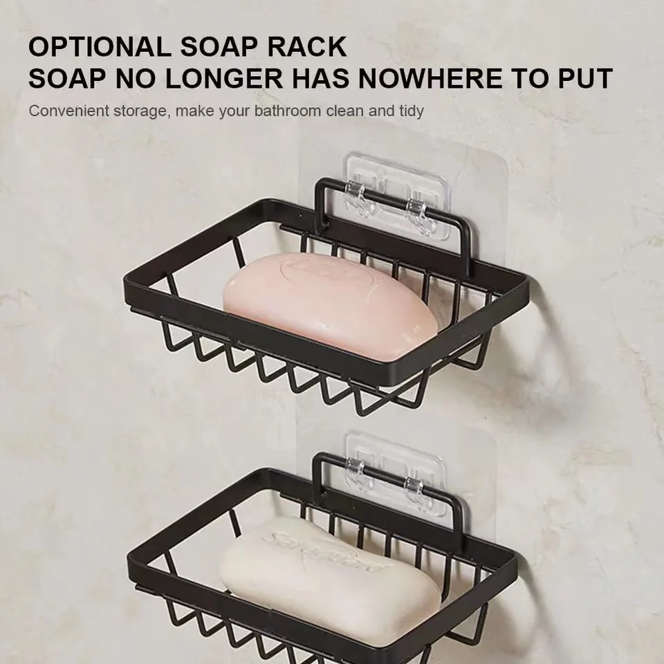 Bathroom Shelf Multifunctional Kitchen Organizer Wall-mounted Toilet Storage Racks Punch-free with Soap Box Bathroom Accessories manufacture