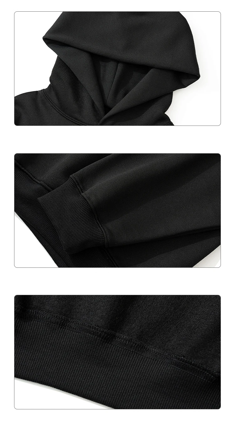 Hg243c High Quality 320gsm Fleece Heavyweight Cotton Hoodies High Street Blank Sweater No