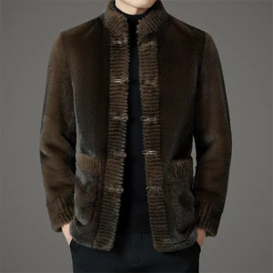 Cost-Effective Men'S Faux Mink Outwear Multi Color Thick Warm Men Winter Faux Fur Mink Coat