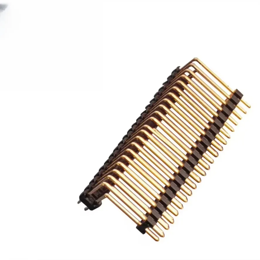Custom Right Angle Double Row Double Plastic Pin Header 2x20P Gold Plated Brass 1.0mm Pitch Connector for Smart Home Appliance