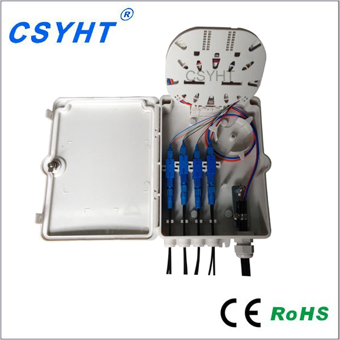 FTTH Access Network 8pcs SC Simplex Adapter 8-port Fiber Distribution Box Plastic Terminal Box