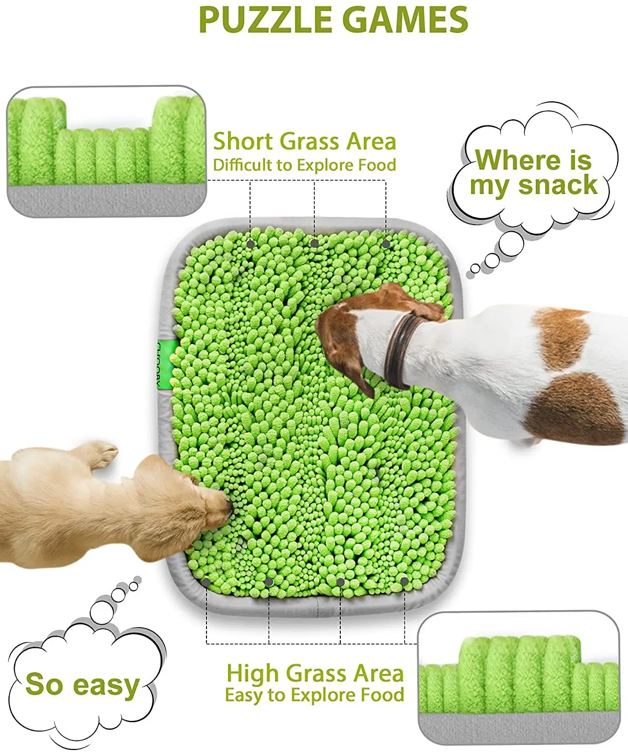 RundA Snuffle Mat for Dogs, 17'' x 21'' Dog Snuffle Mat