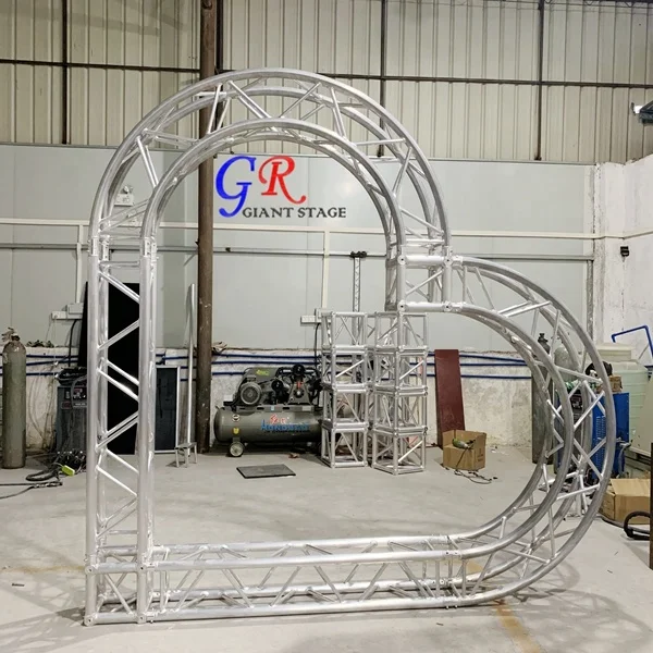 Heart Customized Arch Curved Roof Background Event Aluminum Stage Truss