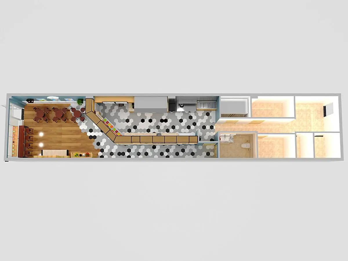3d Crepe Shop Design