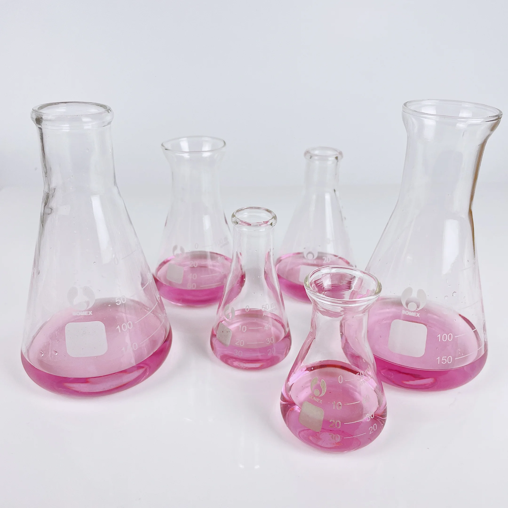 Lab Glassware 50 100 250ML Transparent Conical Flask Glass Scientific Equipment Chemistry Supplies