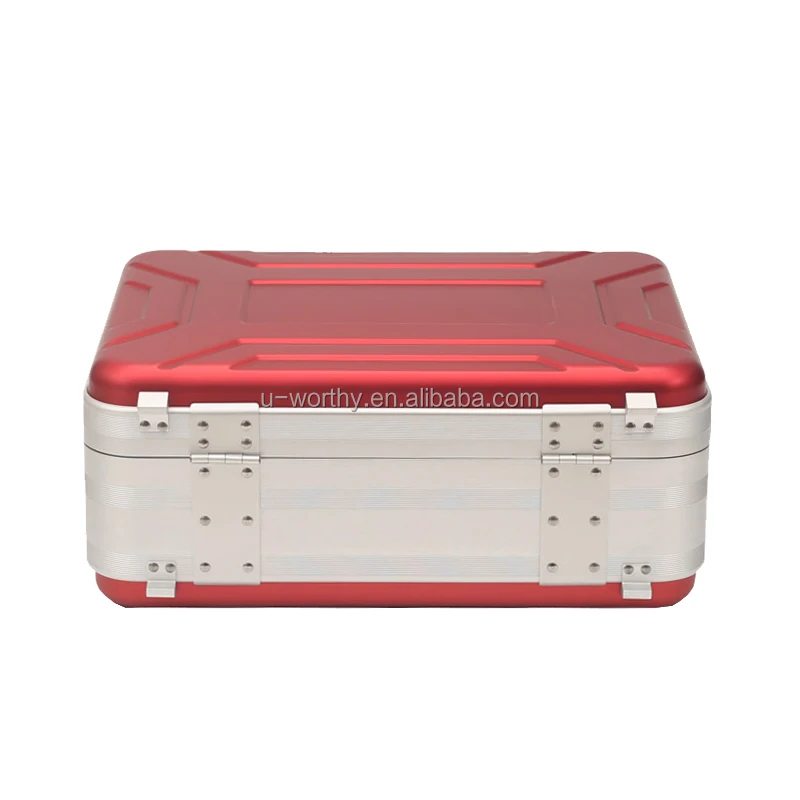 Portable Hard Aluminum Suitcase File Boxes Customizable OEM Portable Aluminum Alloy Metal Tool Case Document Storage with Foam