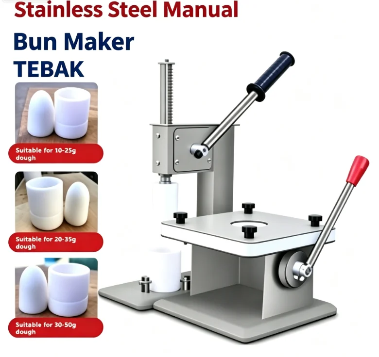 TEBAK Commercial Manual Steamed Bun Forming Machine, Dough Filling Bun Press Machine, Bun Making Machine