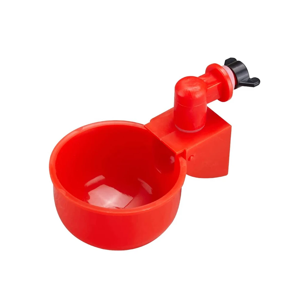 Plastic Red Chicken Drinking Cup Automatic Chicken Drinker Water Bowl Chicken Feeders and Drinkers